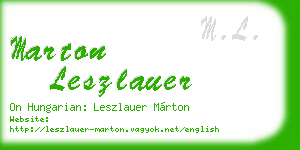 marton leszlauer business card