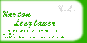 marton leszlauer business card